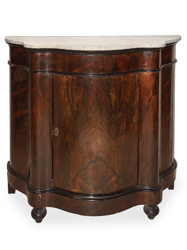 Low sideboard with central door and marble top