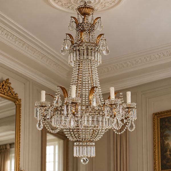Chandelier with sparklers