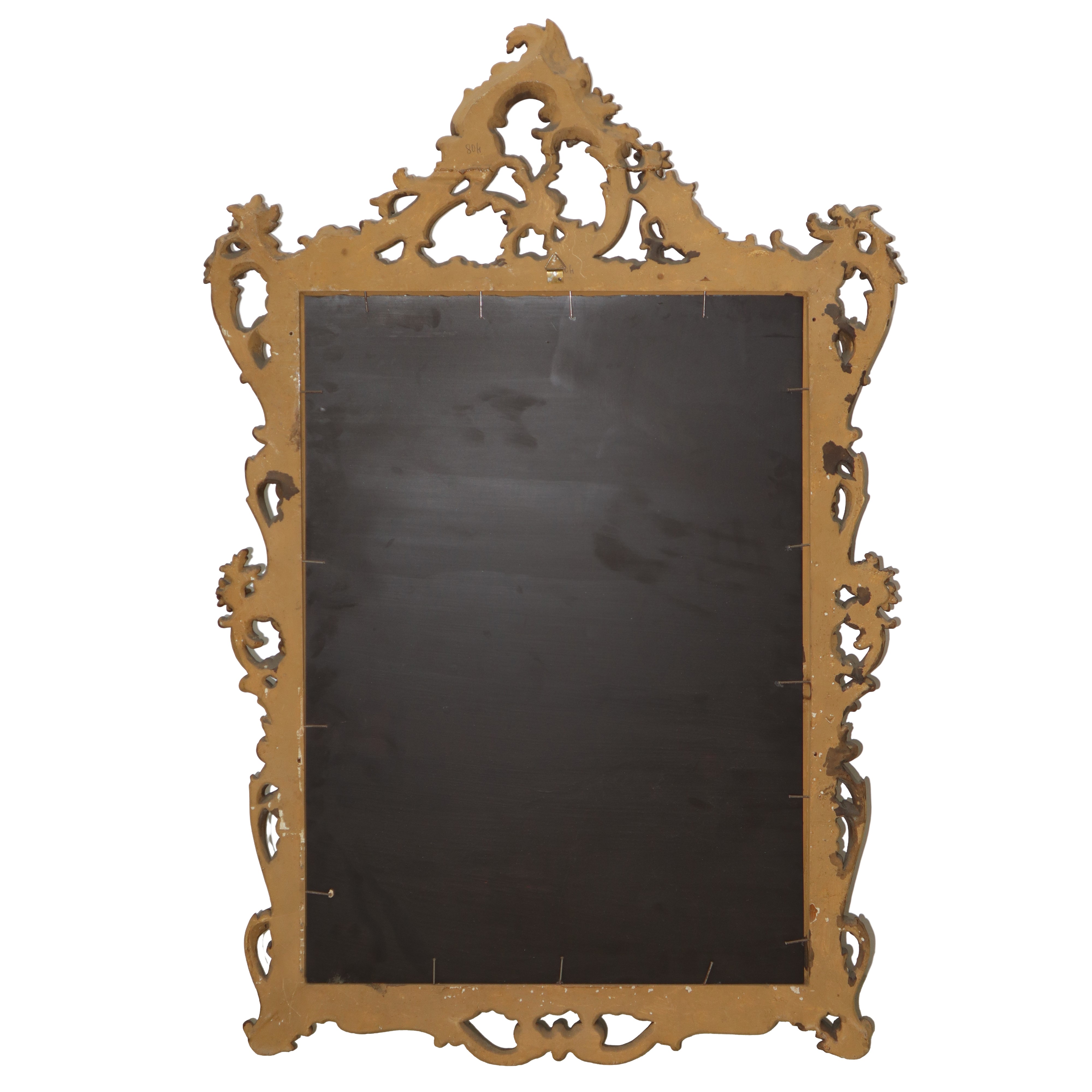 Specchiera in legno dorato, h 107 x 70 cm
