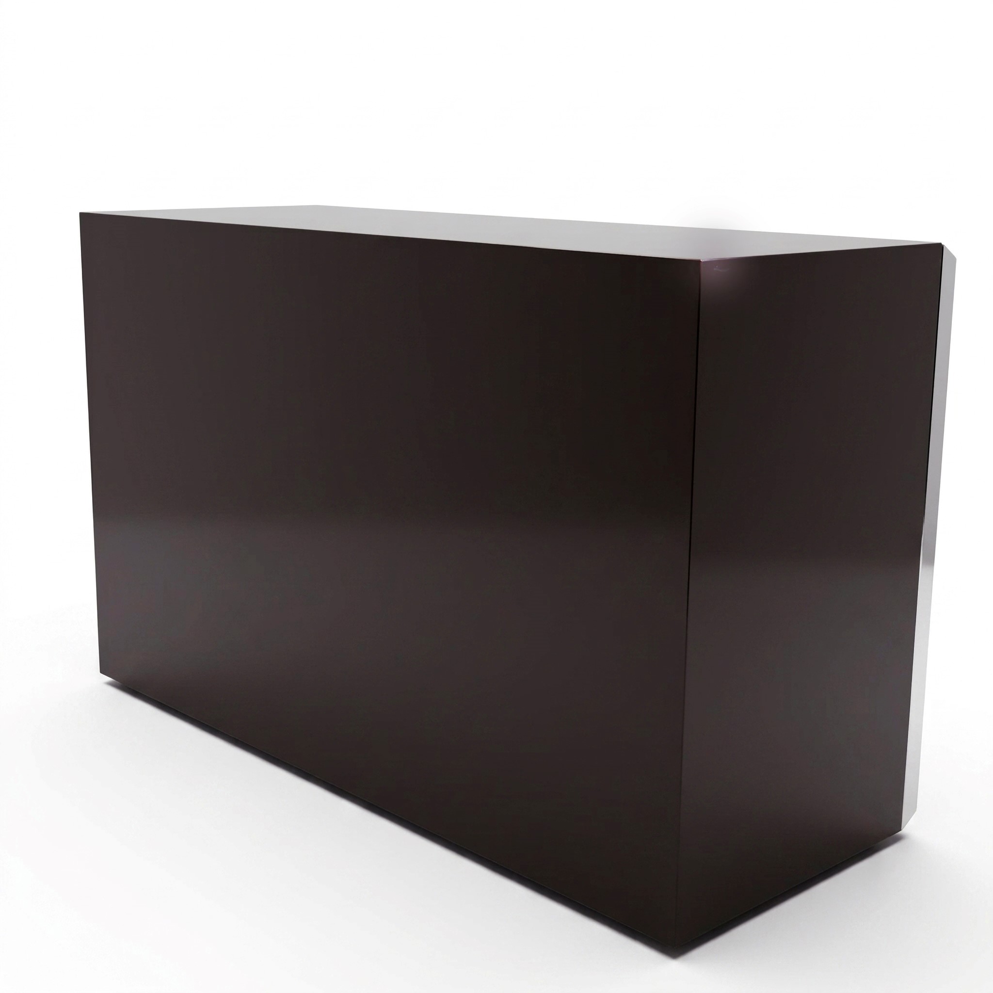 Willy Rizzo per Mario Sabot - Credenza bassa modello Alveo laccata marrone con cromature argentat...