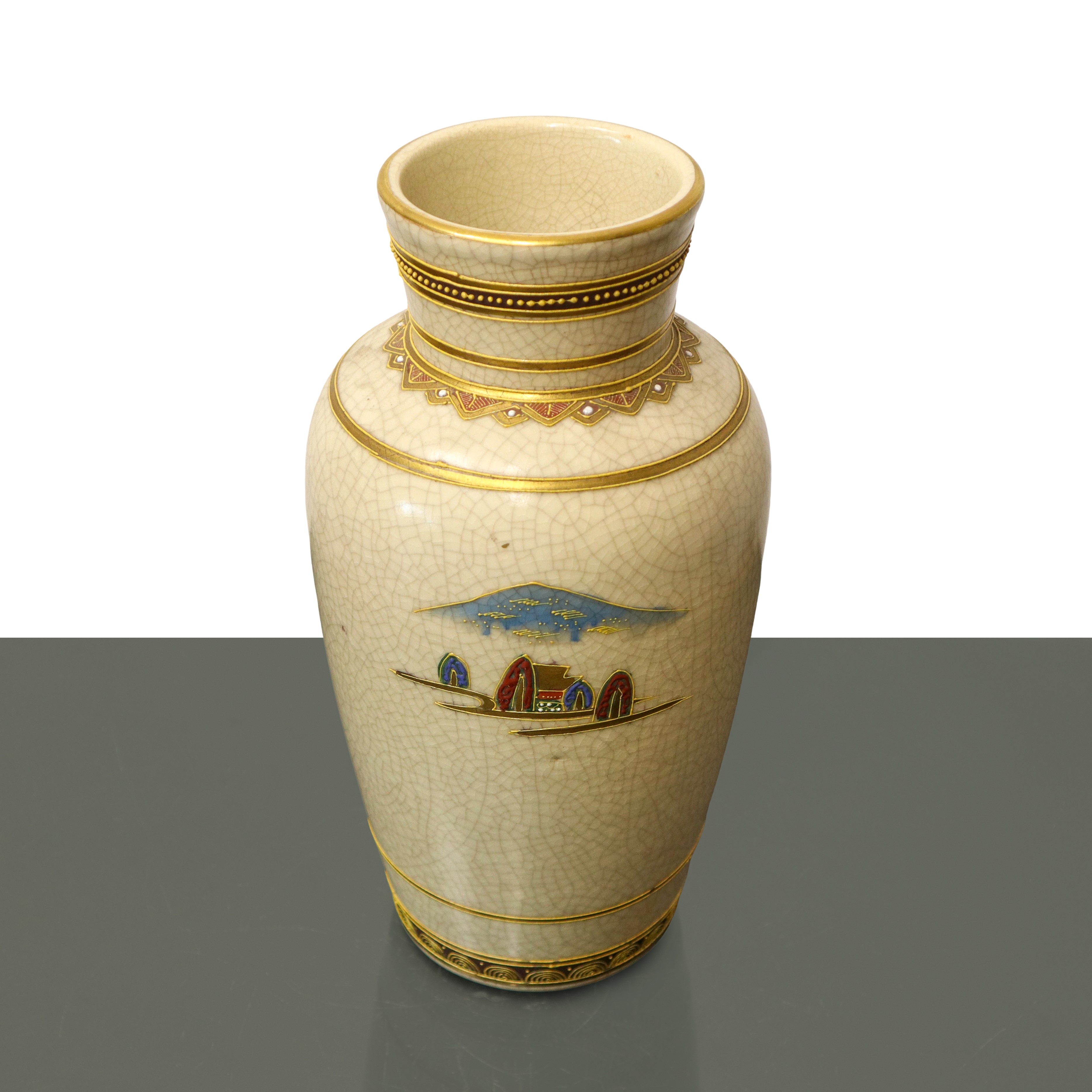 Vaso cinese, effetto cloisonné, decori floreali con smalti e oro