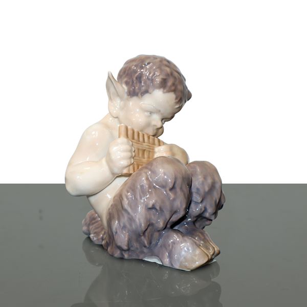 Royal Copenhagen Denmark - Faun playing Pan's flute 