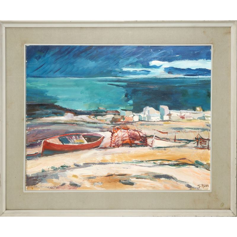 Giuseppe Aleo - Marina con Barche a Secco