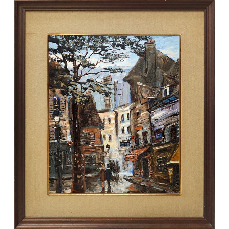 Montmartre, Paris, olio su tela