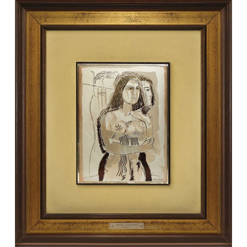 Bruno Cassinari - Ambra, riproduzione su lastra d’argento 925