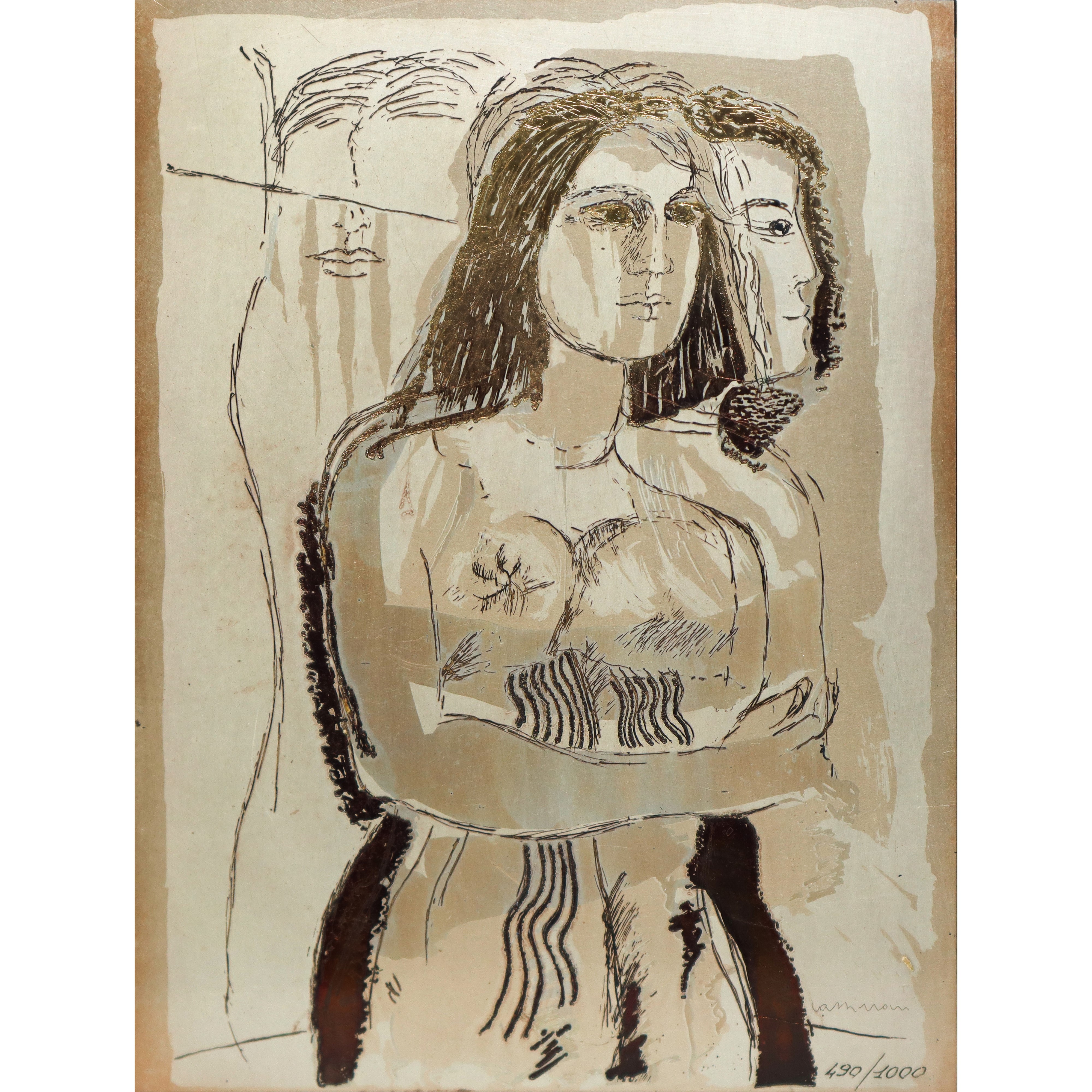 Bruno Cassinari - Ambra, riproduzione su lastra d’argento 925