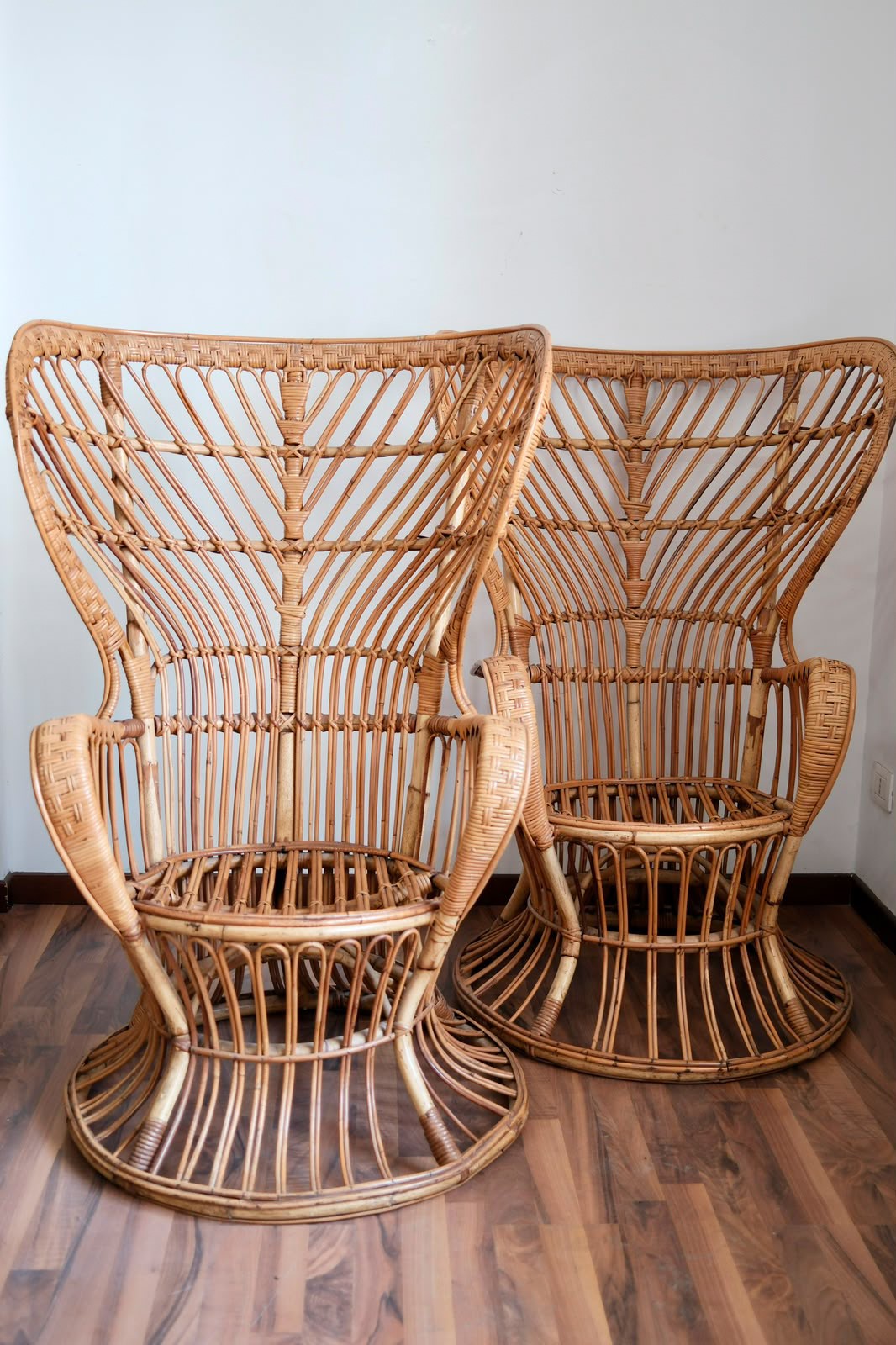 Gio Ponti Lio Carminati - Coppia di poltrone in rattan modello Biancamano