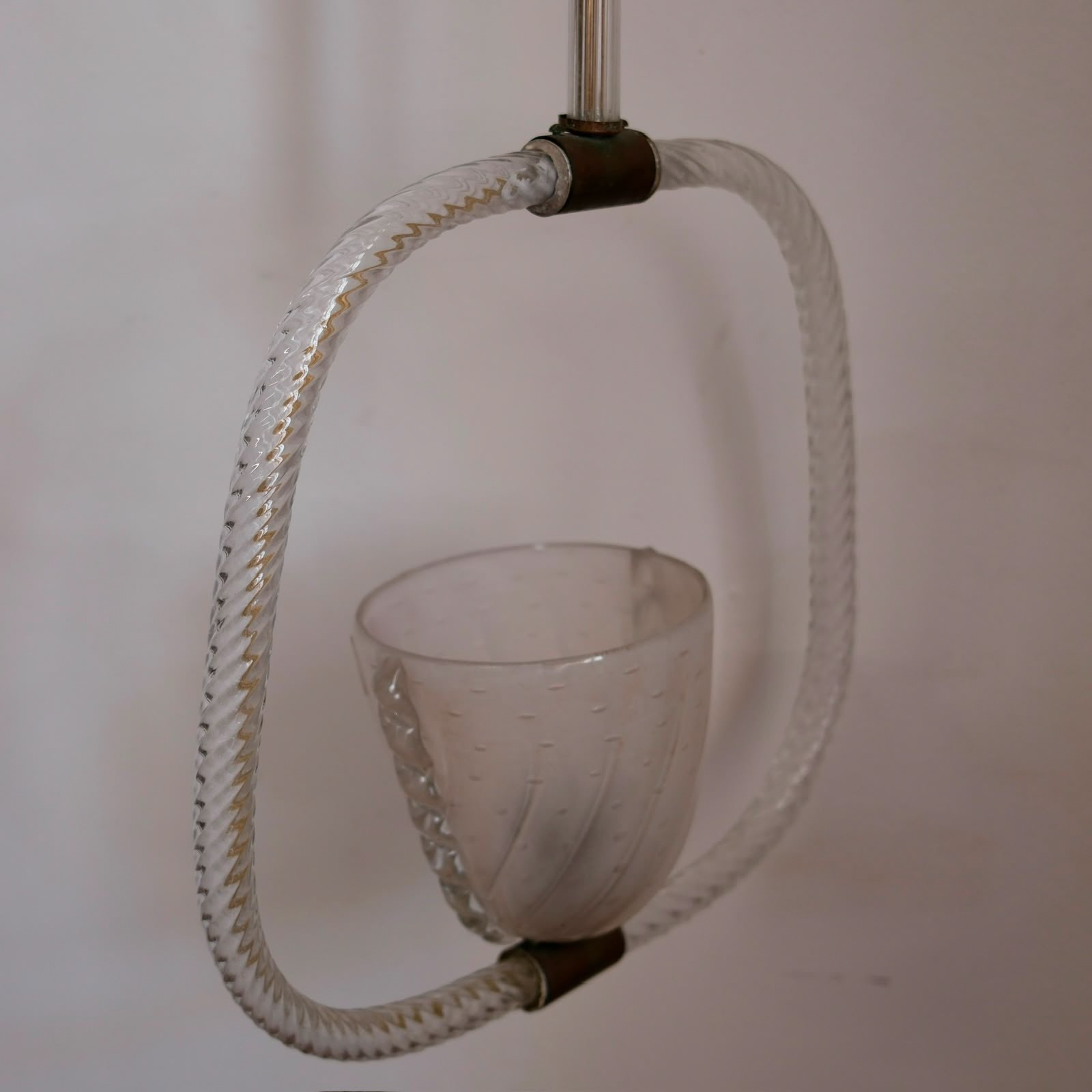 Barovier e Toso - Lampadario a sospensione Decò in vetro di Murano (anni ’50)