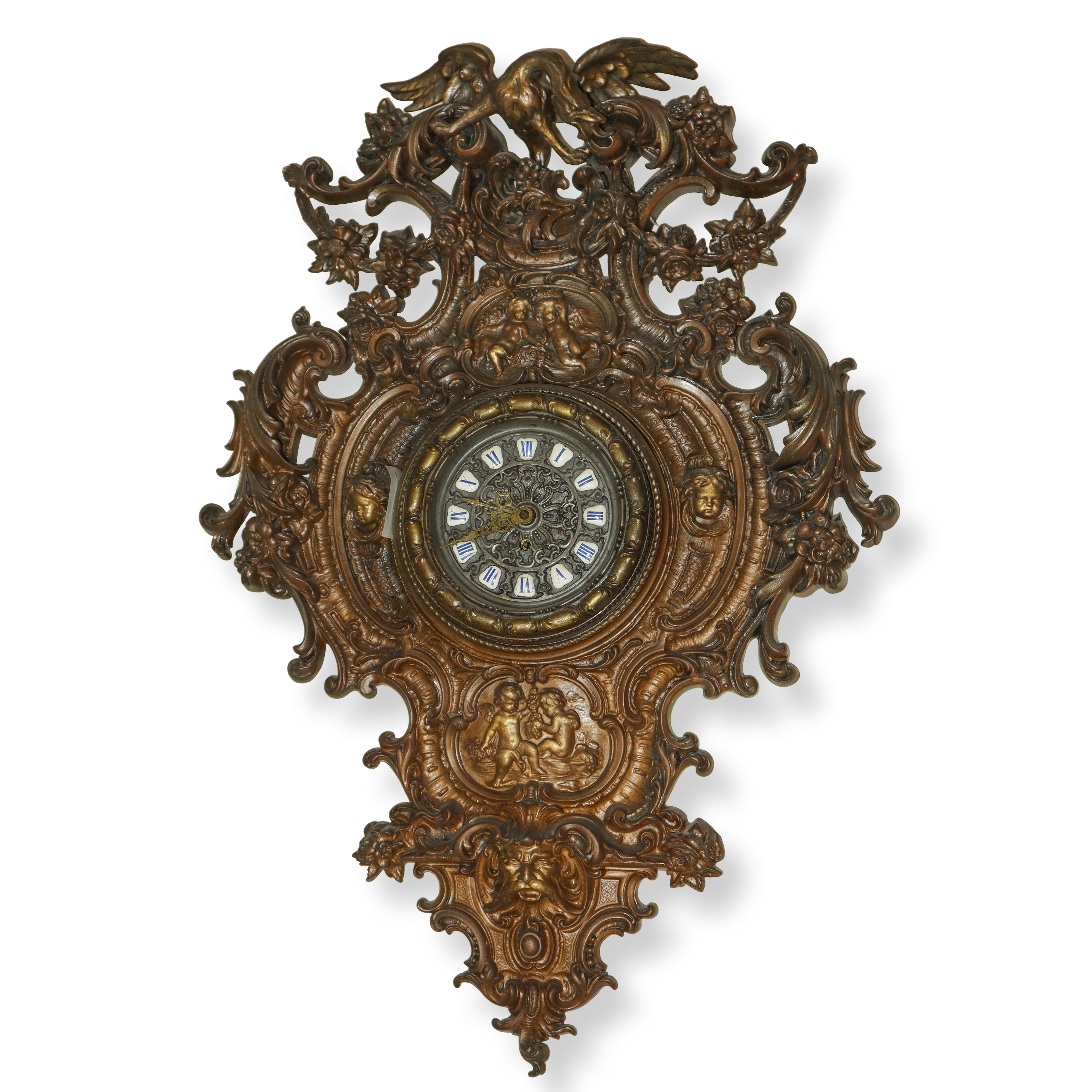 Orologio da Muro in Bronzo Finemente Cesellato