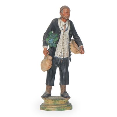Personaggio Popolare Maschile, Figurina in Terracotta Policroma