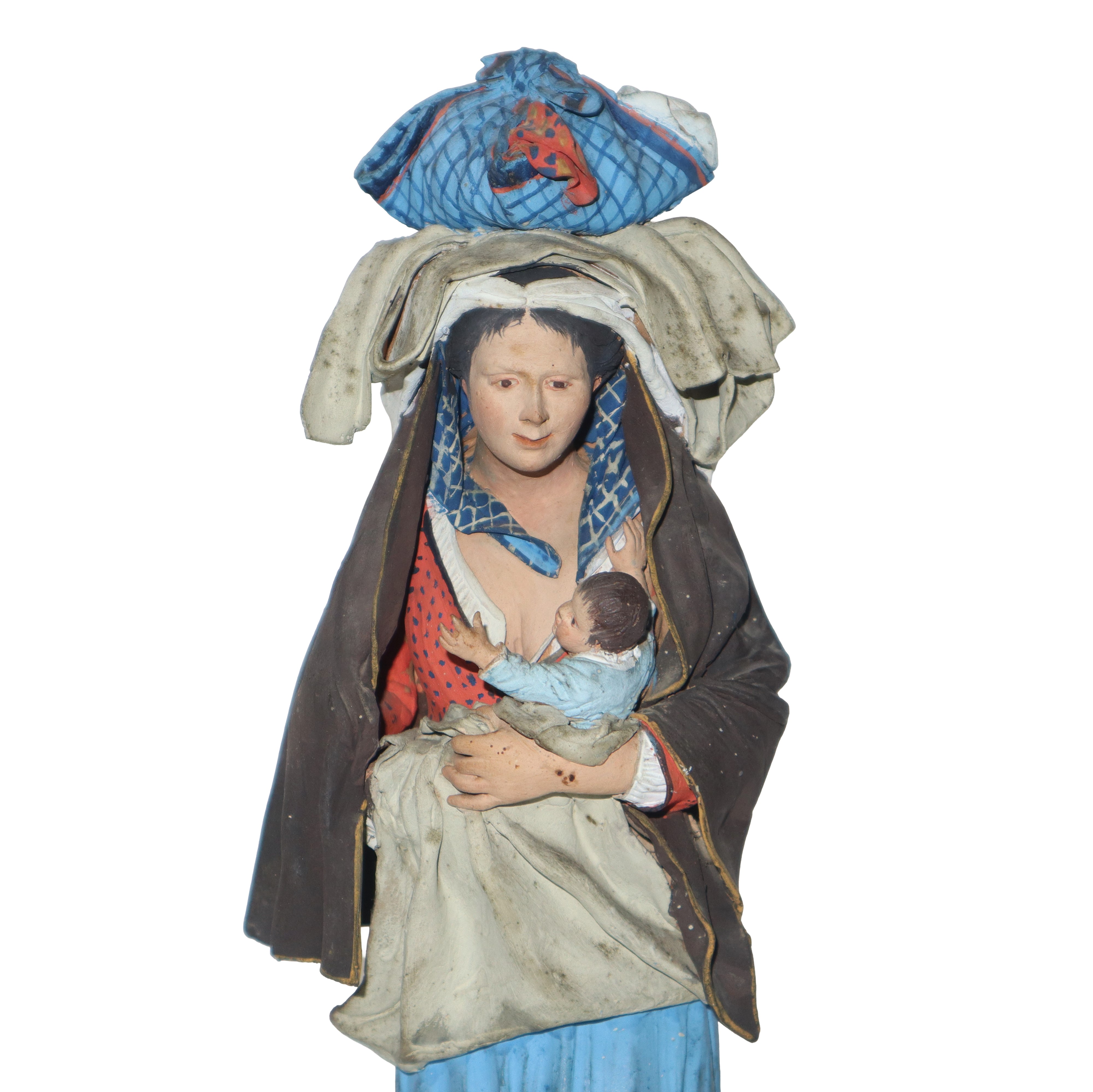 Bongiovanni Vaccaro - Personaggio Popolare Femminile, Figurina in Terracotta Policroma