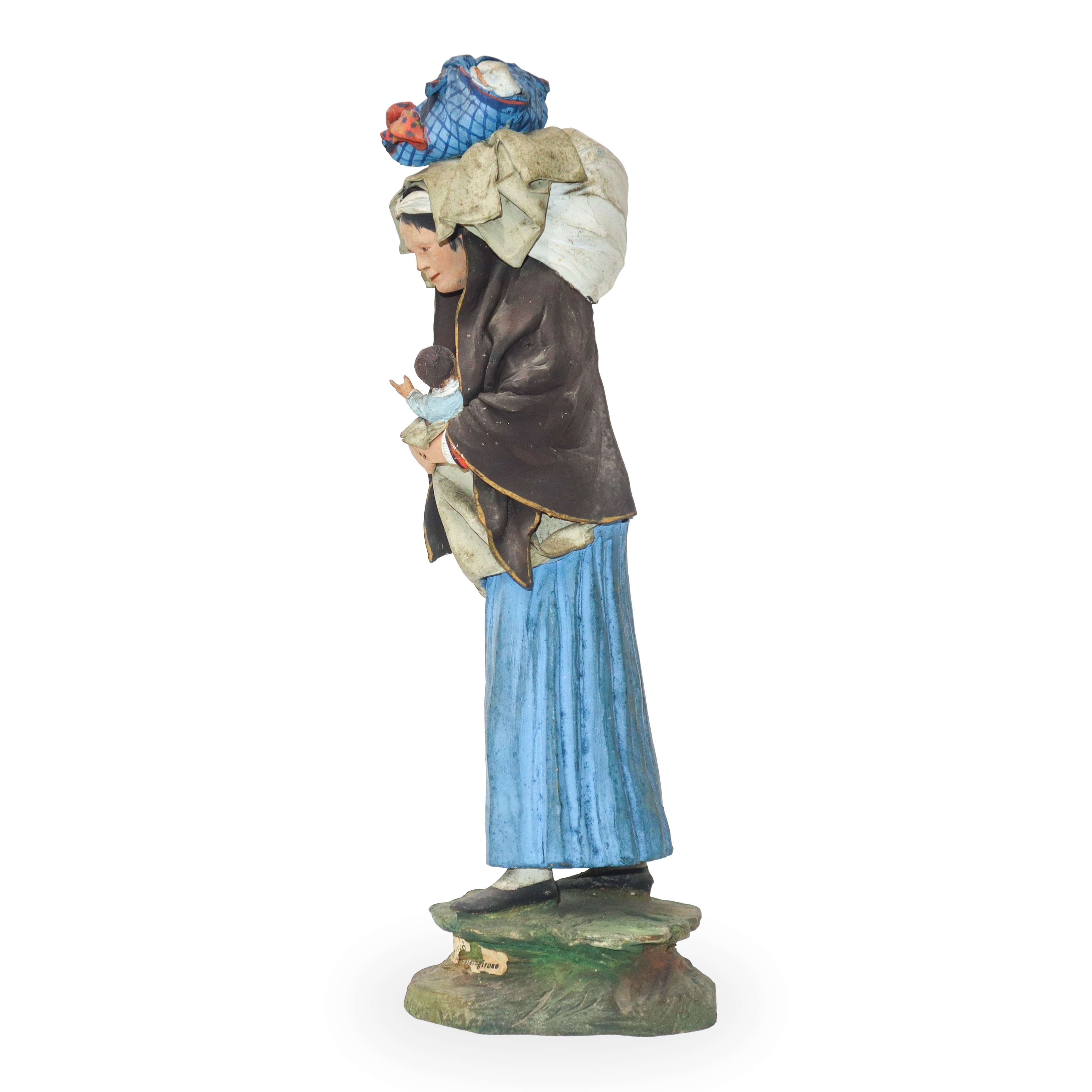 Bongiovanni Vaccaro - Personaggio Popolare Femminile, Figurina in Terracotta Policroma