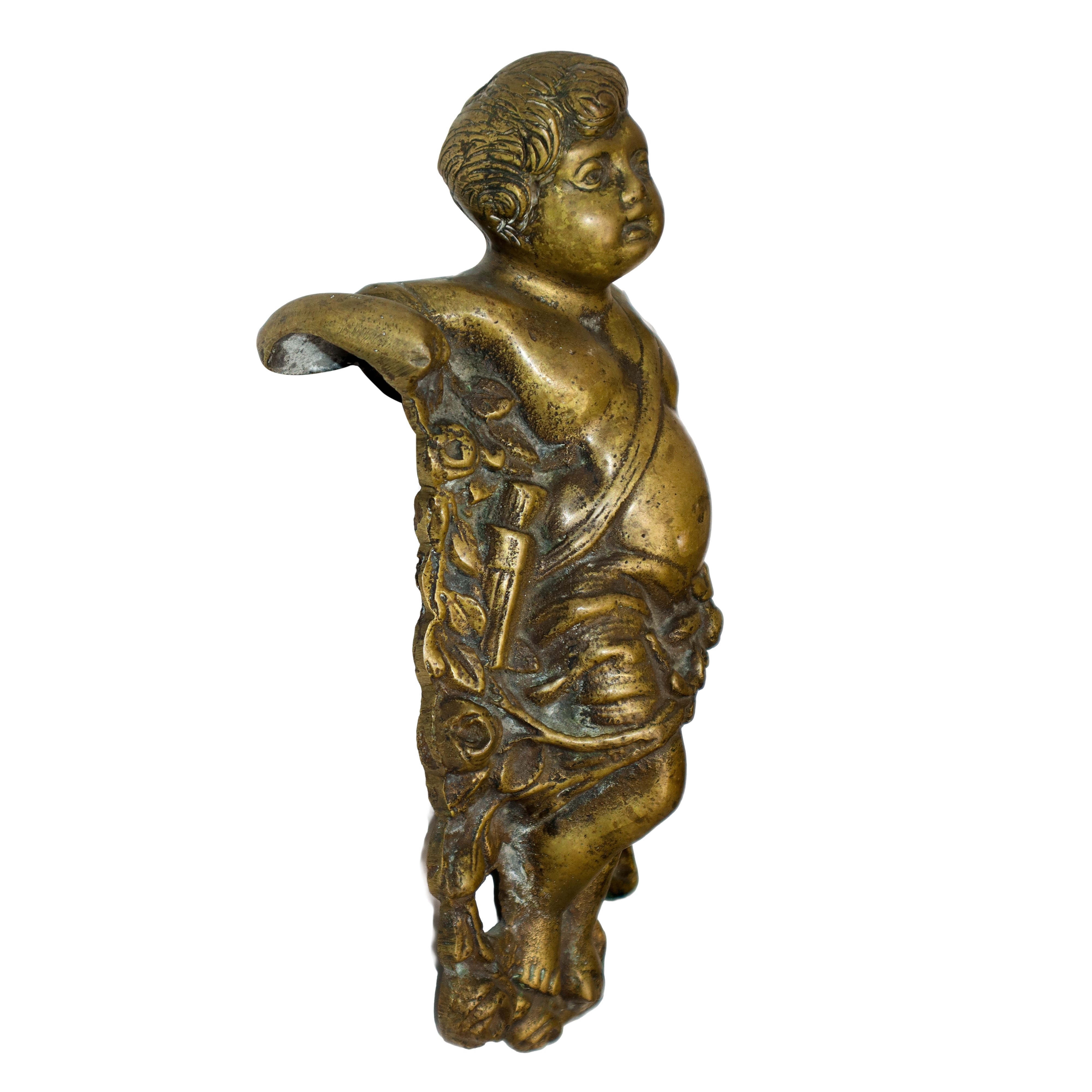 Coppia di putti, bronzo dorato