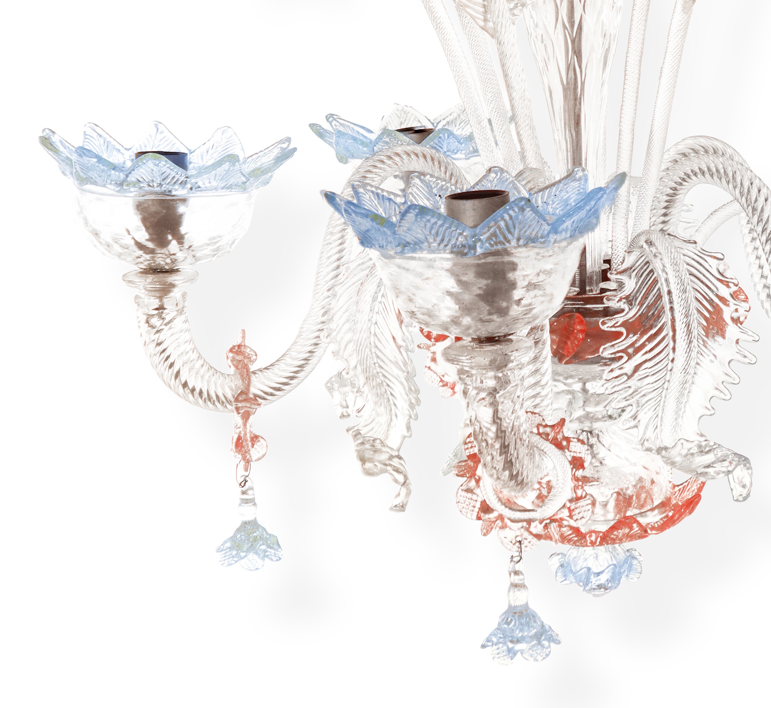 Lampadario in Vetro di Murano Policromo a 5 Luci