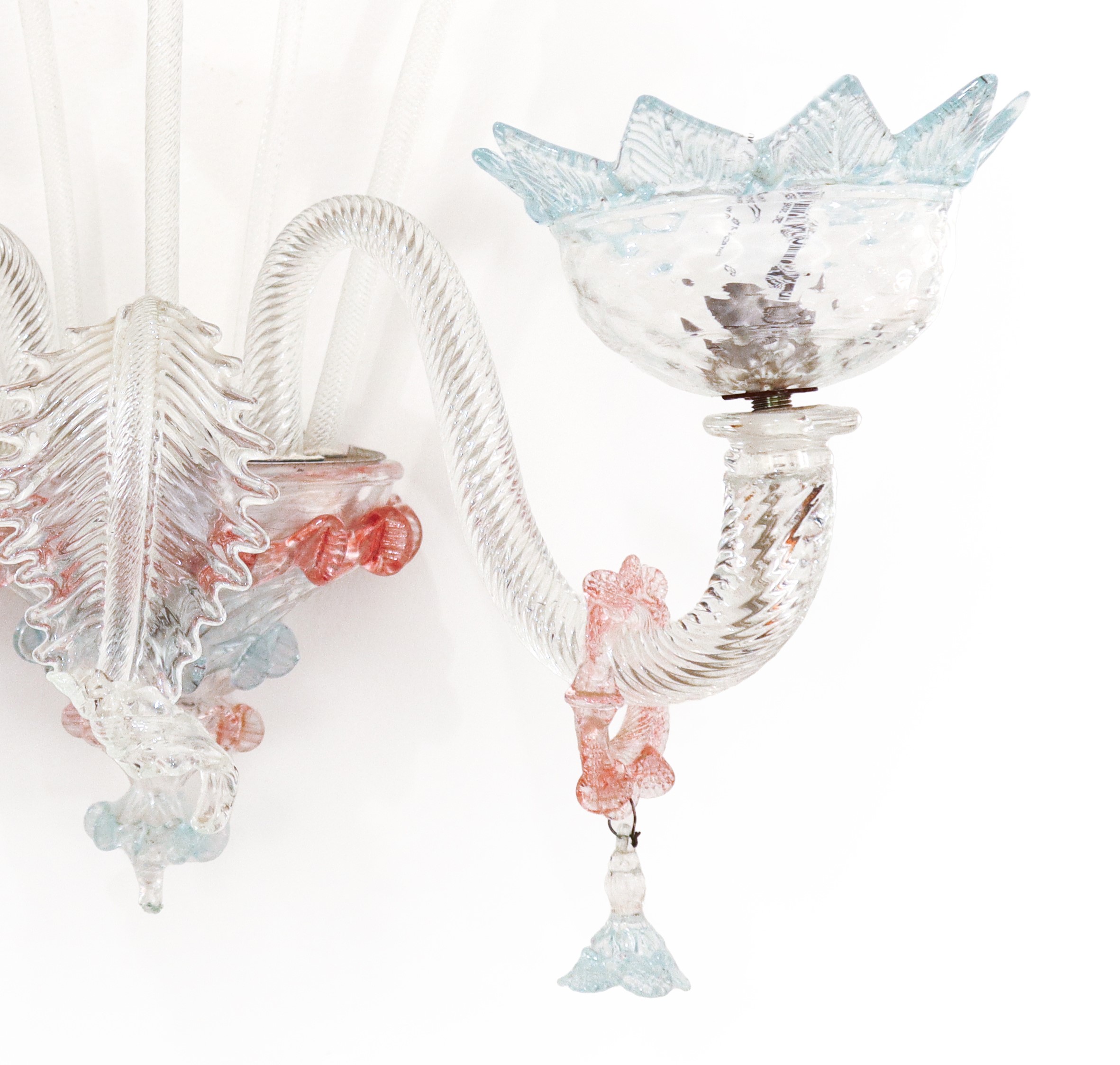 Coppia di Appliques in Vetro di Murano Policromo