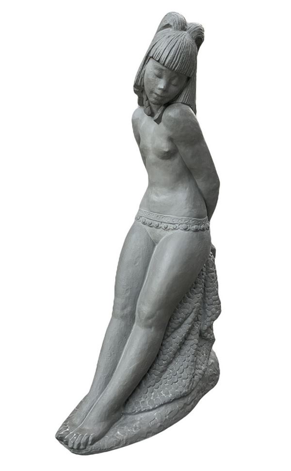 Lladr&ograve , Statua in terracotta raffigurante &ldquo Esclava&rdquo 
Garanzia.
H cm 77 X 42