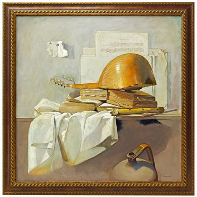 Mandolino giallo e drappo