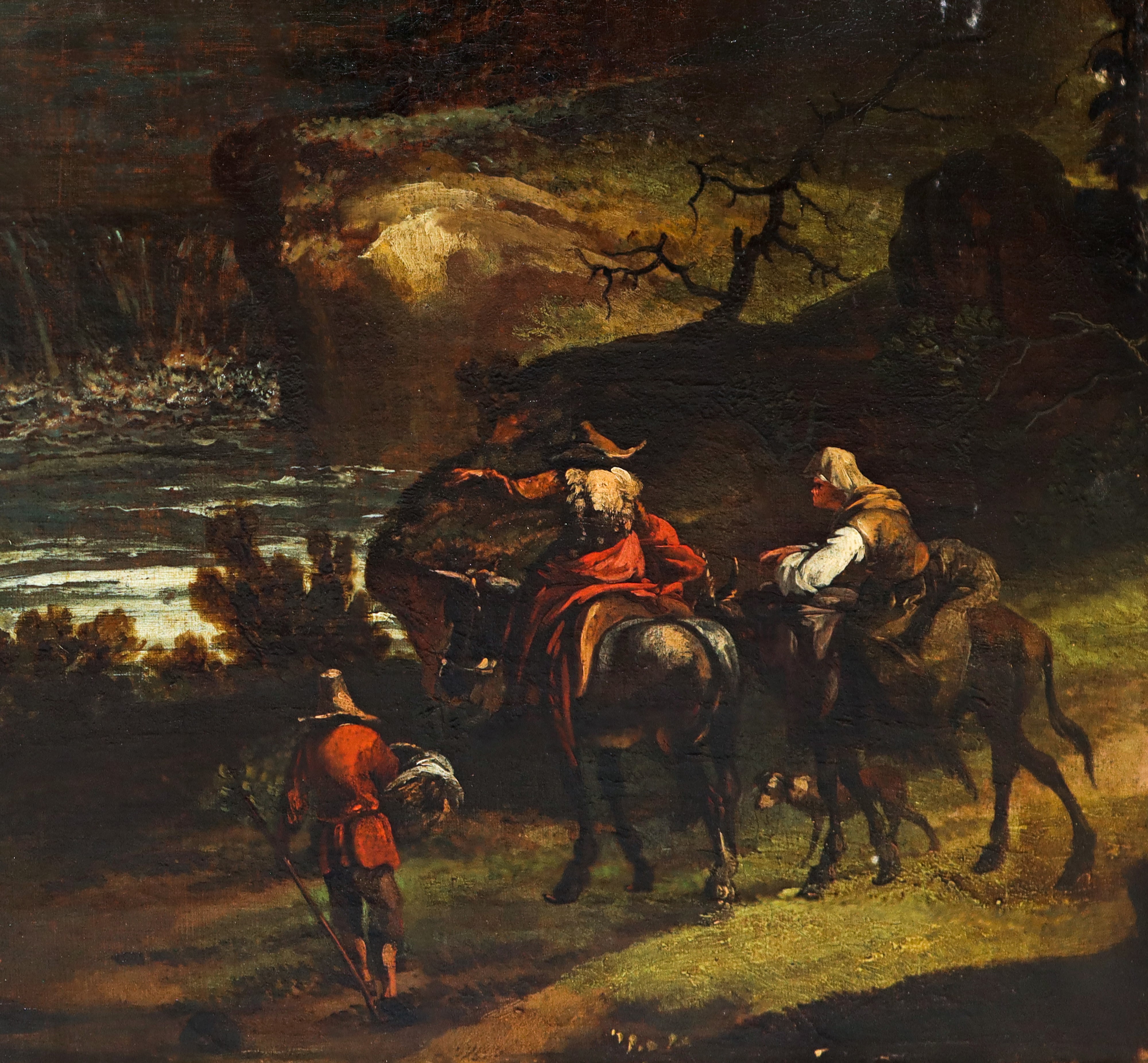 Roos Cajetan - Paesaggio con Pastori, Armenti e Viandanti, Presso una Cascata