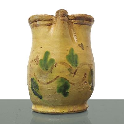 Cannata in Maiolica di Caltagirone con Decoro al Fronte