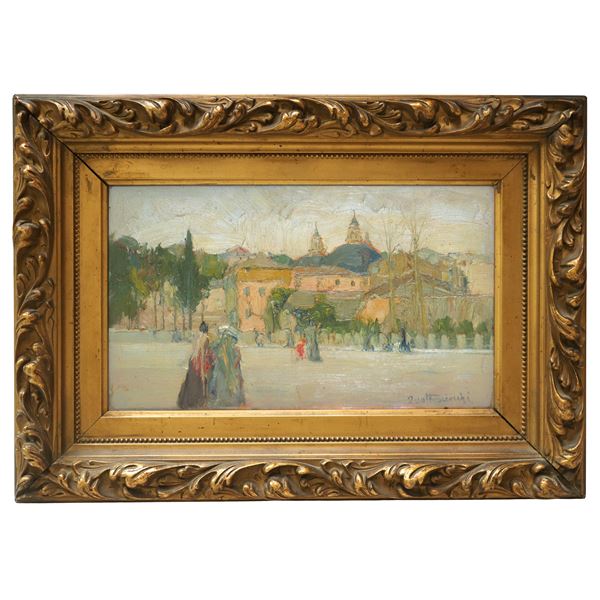 Domenico  Quattrociocchi - City landscape with passers-by