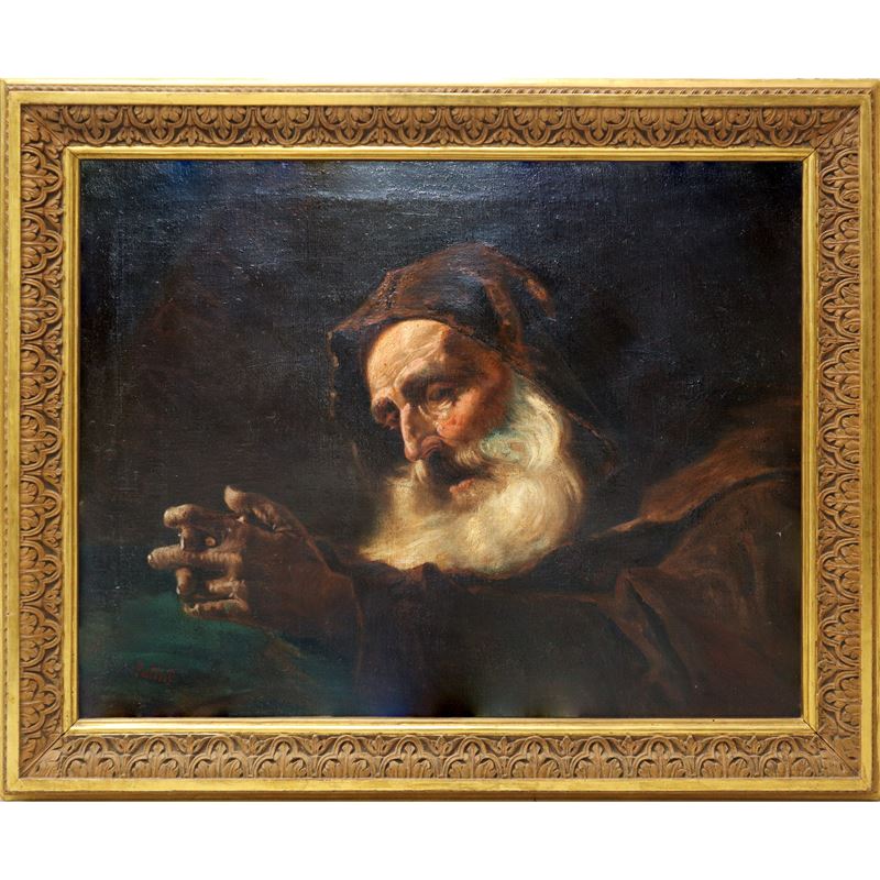 Teofilo Patini - Vecchio con Barba in Preghiera