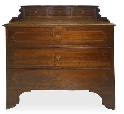 Cassettone in Legno di Noce 3 Cassetti con Alzata