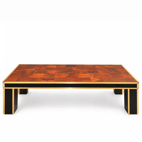 Willy Rizzo  per Mario Sabot - Coffee table in radica di noce