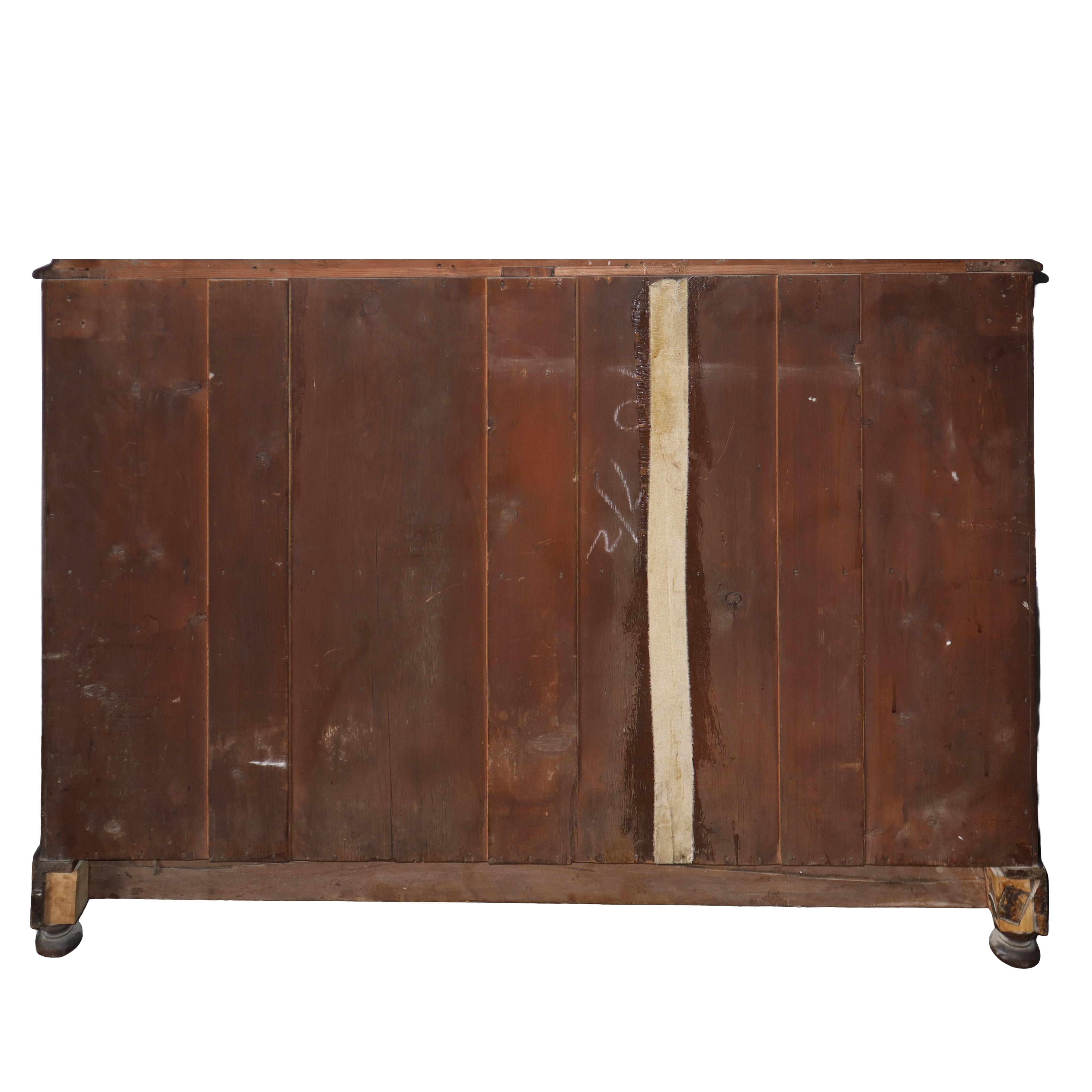 Credenza Bassa con Due Sportelli ed Intarsi a Rilievo