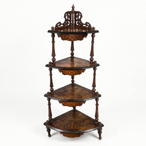 Small corner cabinet with 4 shelves