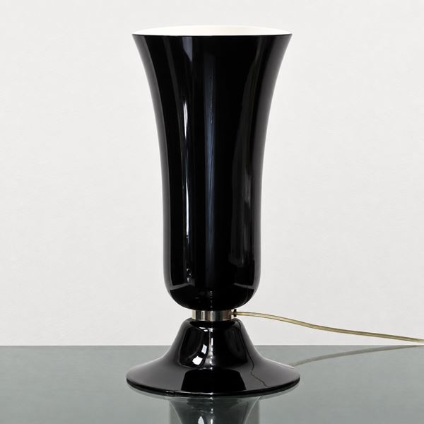 Venini - Lampada modello anni Trenta in vetro di Murano nero