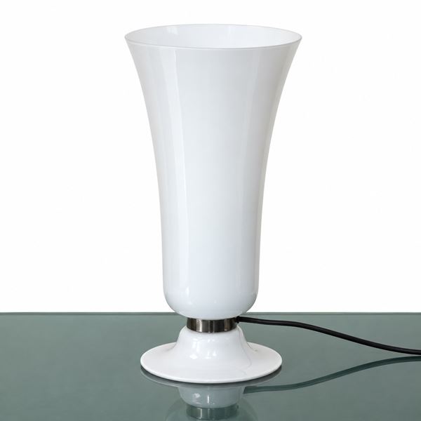 Venini - Lampada modello anni Trenta in vetro di Murano bianco