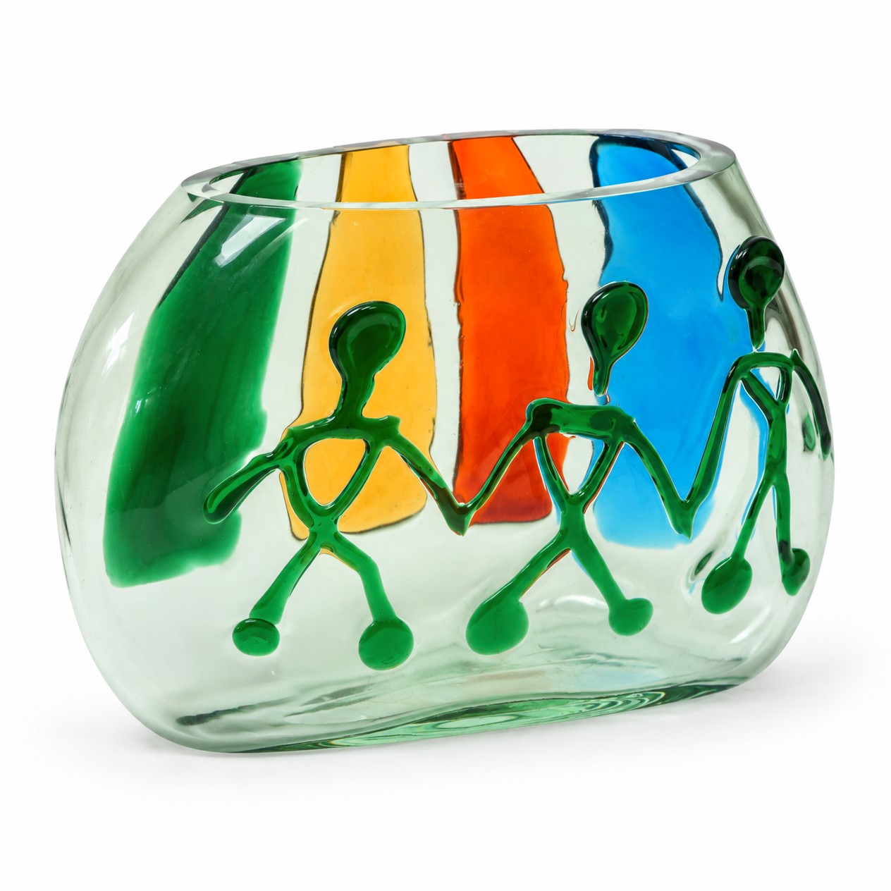 Fulvio Bianconi - Vaso in Vetro di Murano con Inserti in Vetro Policromo