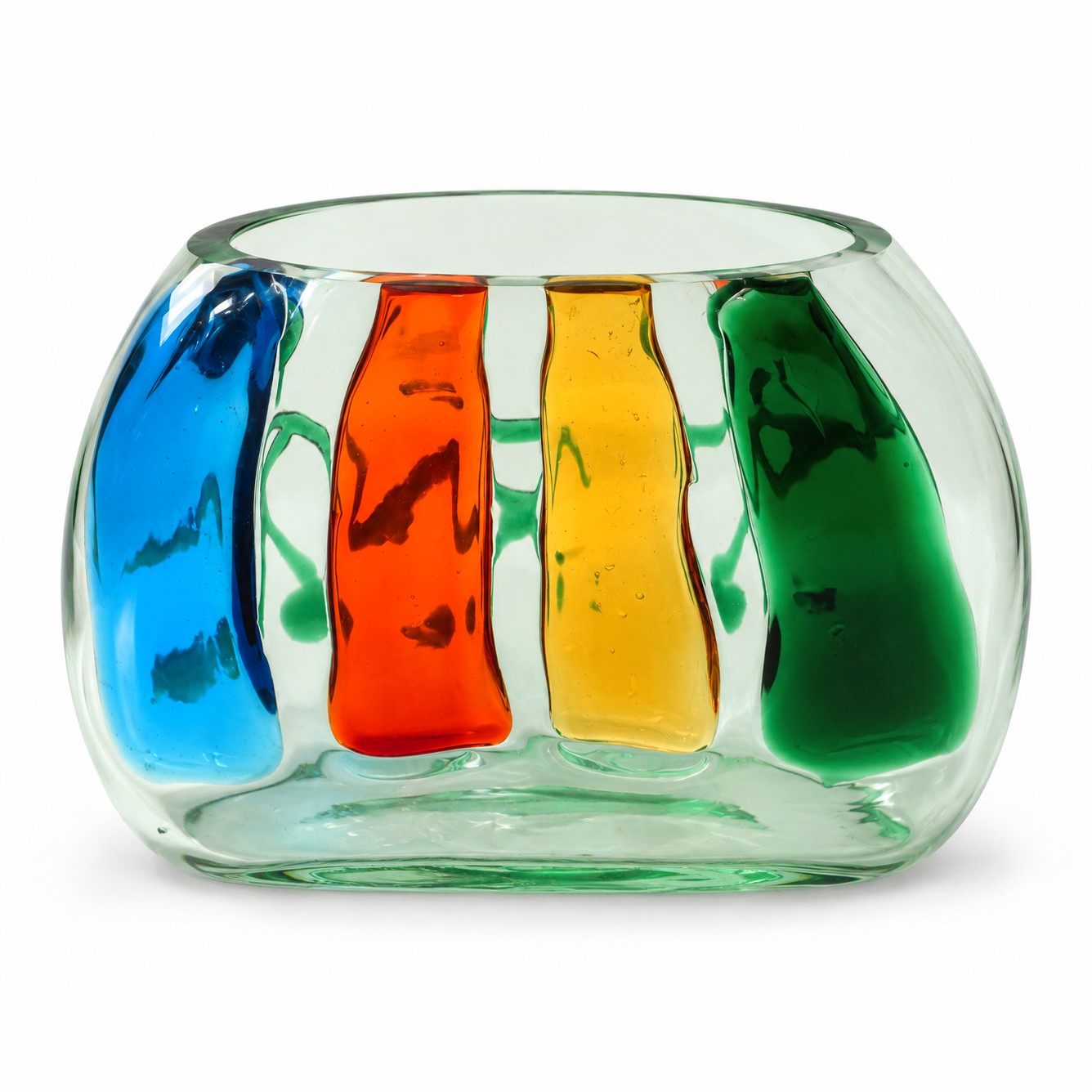 Fulvio Bianconi - Vaso in Vetro di Murano con Inserti in Vetro Policromo