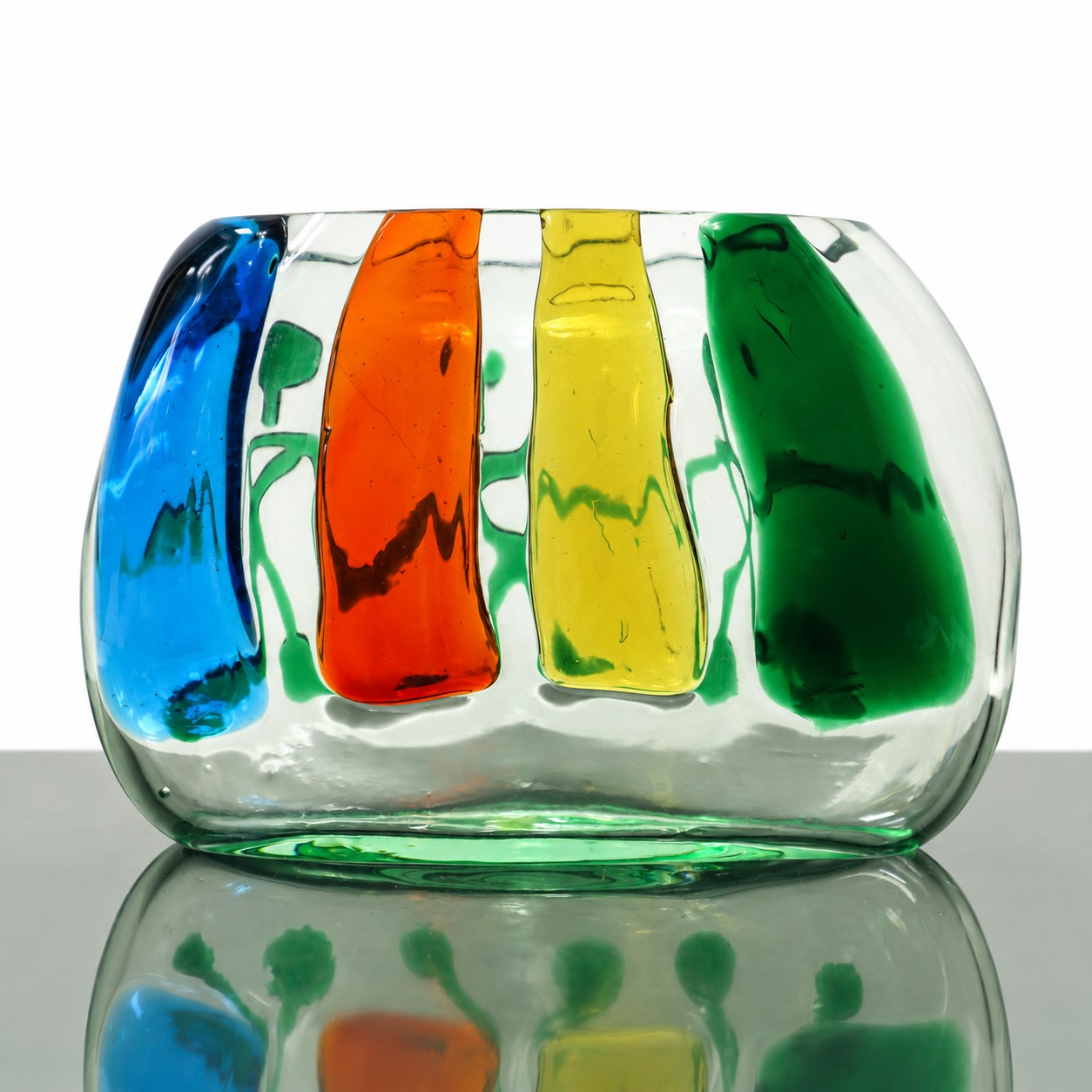 Fulvio Bianconi - Vaso in Vetro di Murano con Inserti in Vetro Policromo