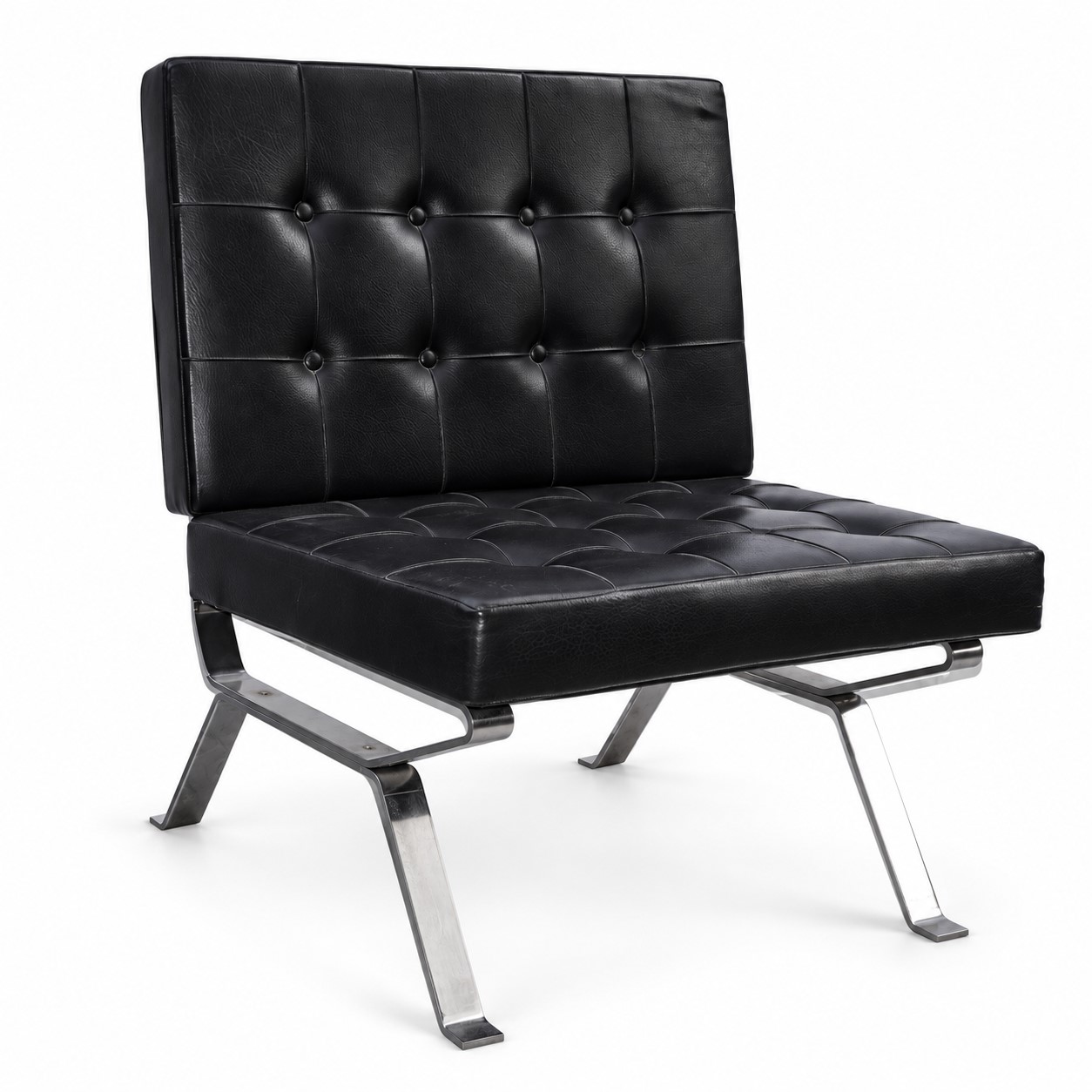 Mim Design - Mies van der Rohe per Knoll, Coppia di poltrone modello Barcellona in pelle nera