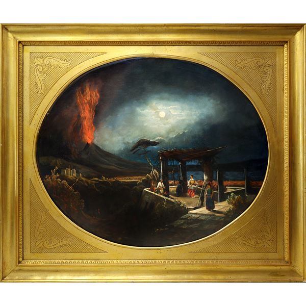 Joseph  Rebell - Eruzione notturna del Vesuvio 