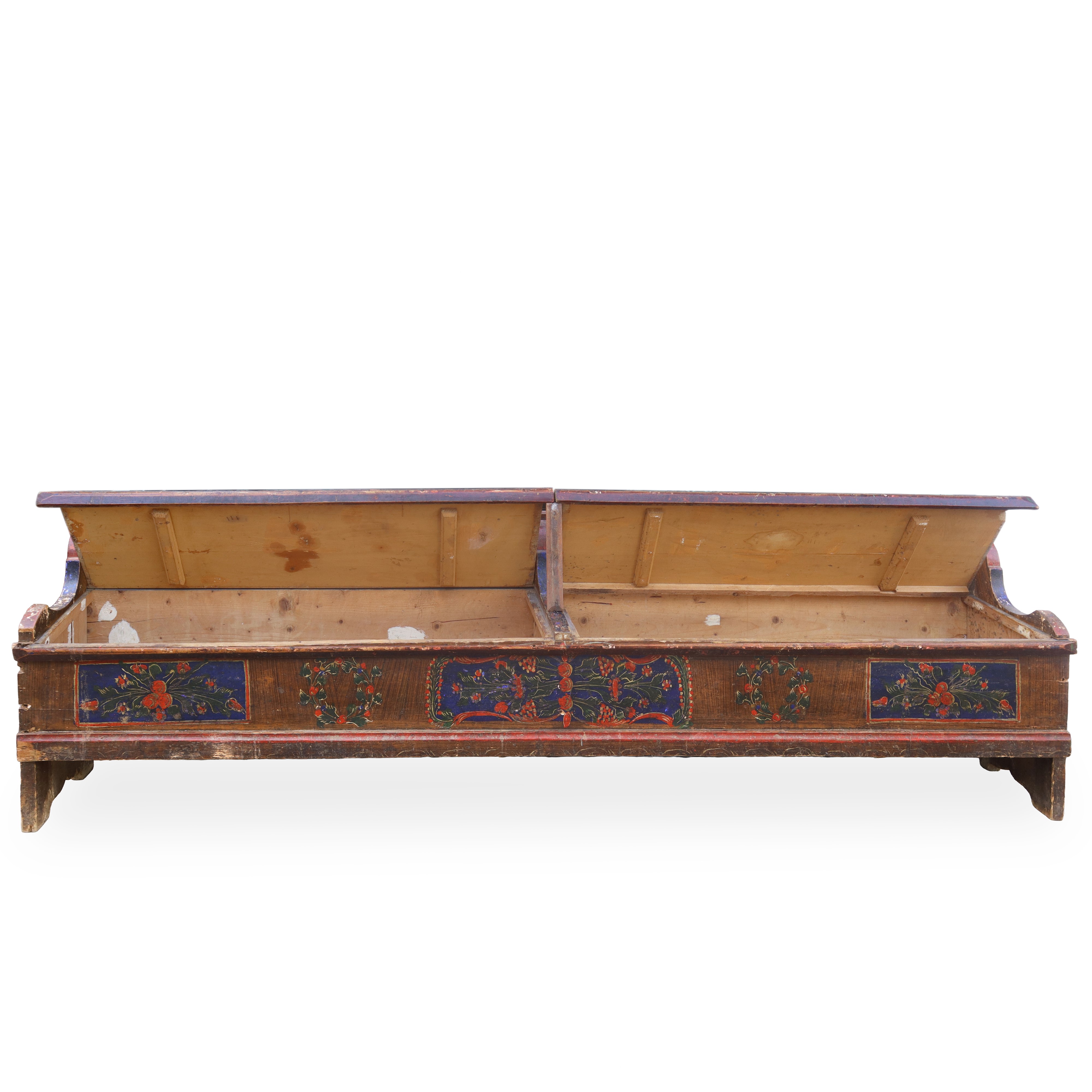 Cassapanca Tirolose con Decori Floreali