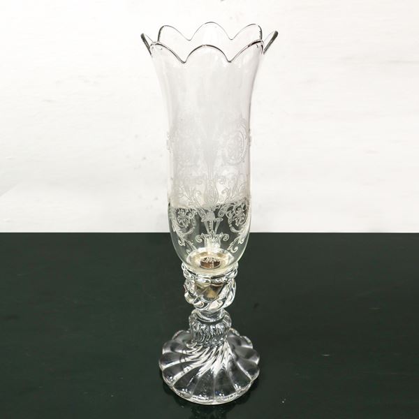 Baccarat France : Candeliere Hurricane manifattura Baccarat in cristallo  - Asta Dipinti Antichi e Antiquariato - Casa d'aste La Rosa