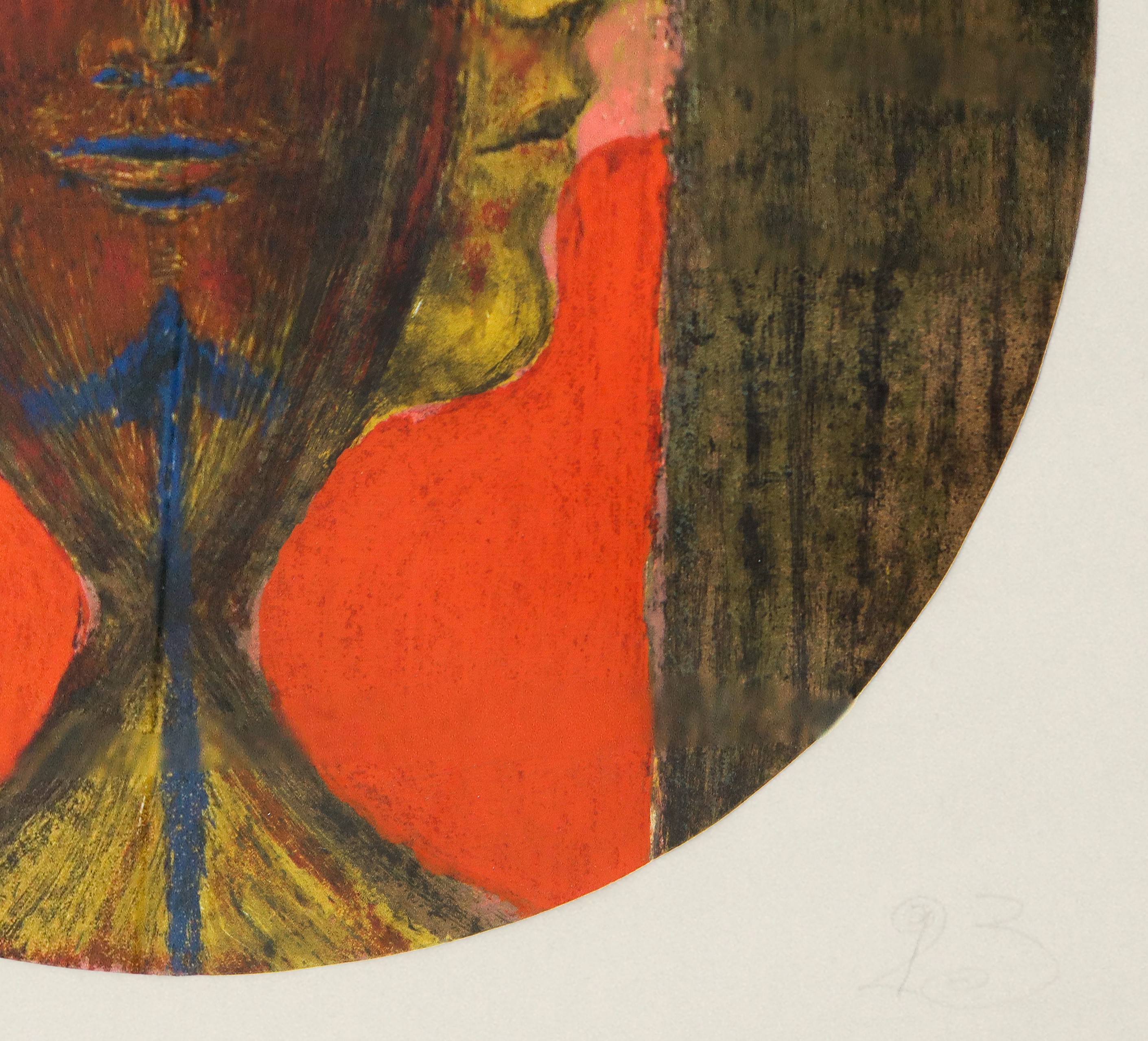 Bruno Ceccobelli - Volti, litografia con interventi in serigrafia (18 colori), 1992