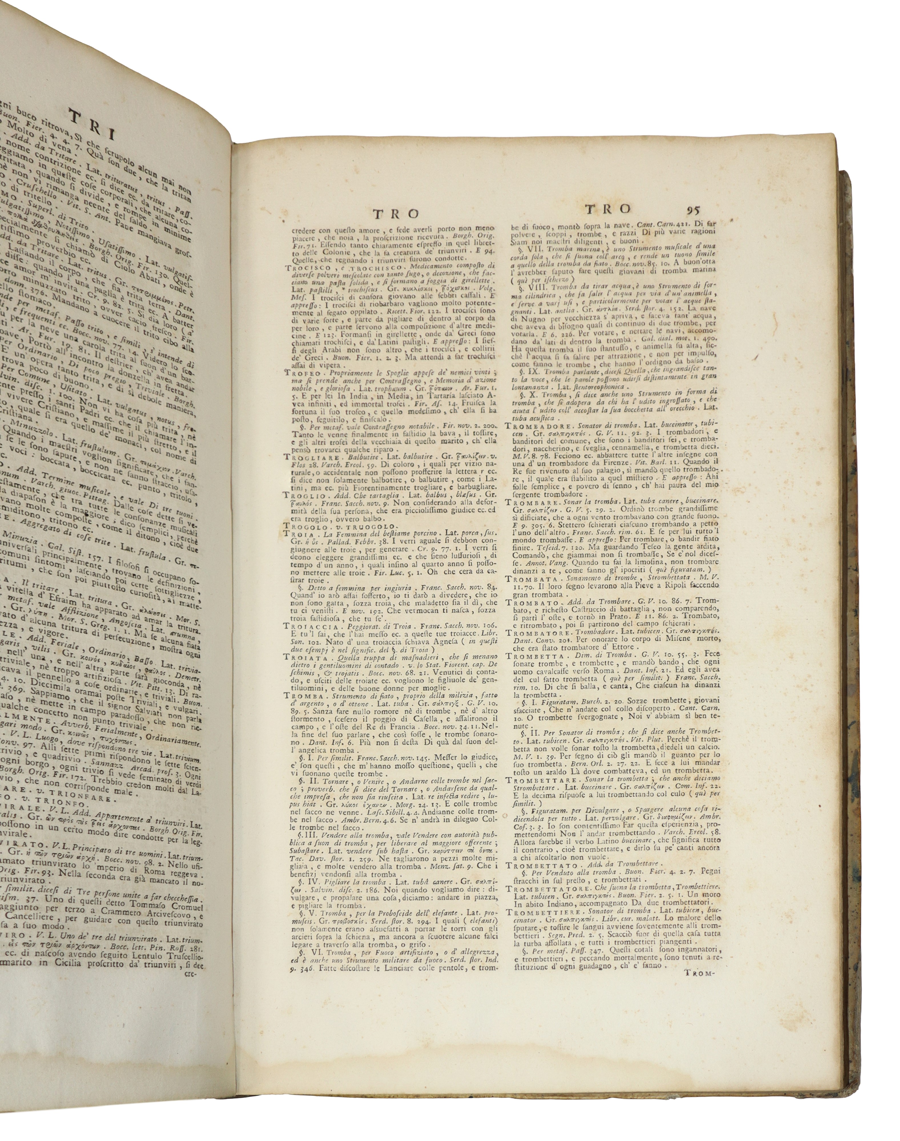 Vocabolario degli Accademici della Crusca Impressione Napoletana Secondo gli Ultimi di Firenze N°...