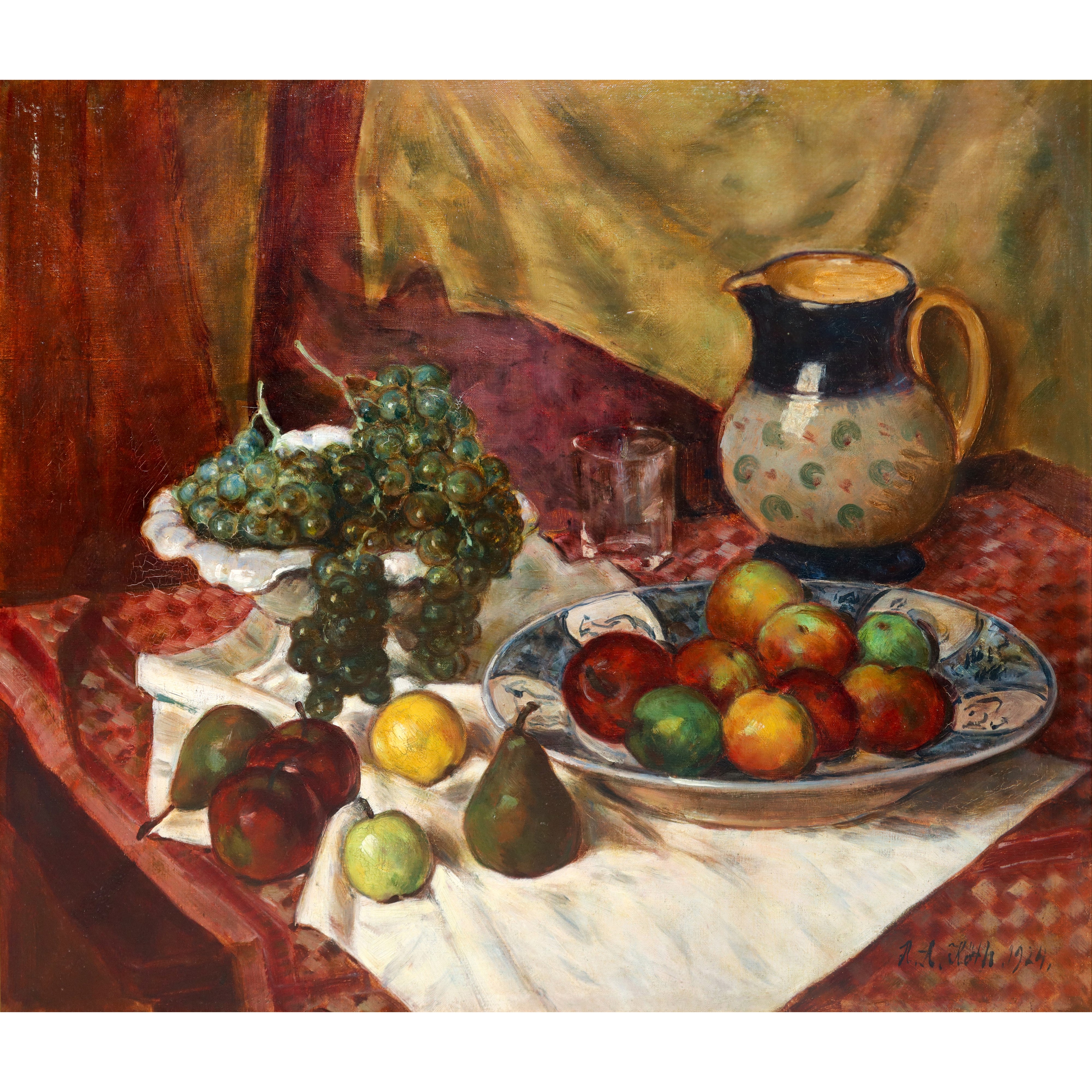 Andreas Roth - Natura Morta di Frutta con Vaso
