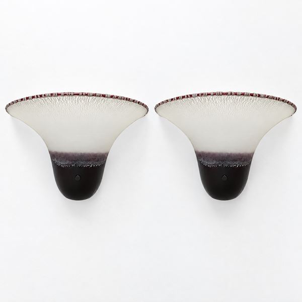 Alfredo Barbini - Coppia di appliques in vetro di Murano
