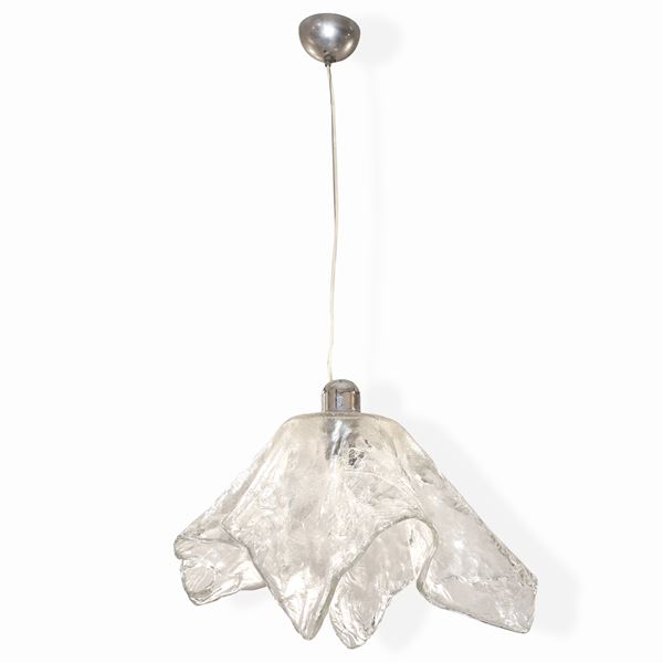 A. V.  Mazzega - Lampada a sospensione "Fazzoletto" in vetro di Murano