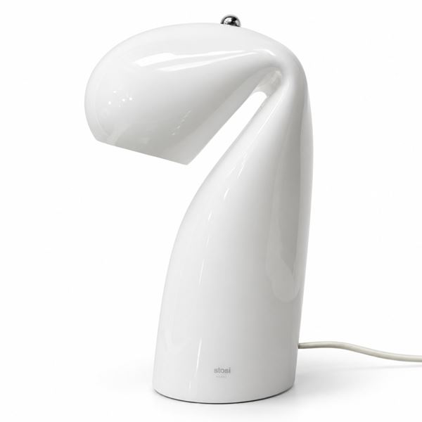 Vistosi - Lampada da tavolo mod. Bissa in vetro opalino