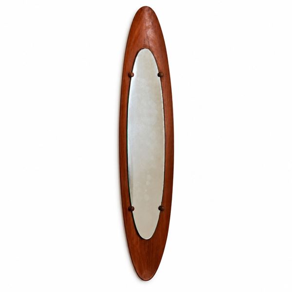 Franco  Campo,Carlo Graffi - Specchiera ovale in teak