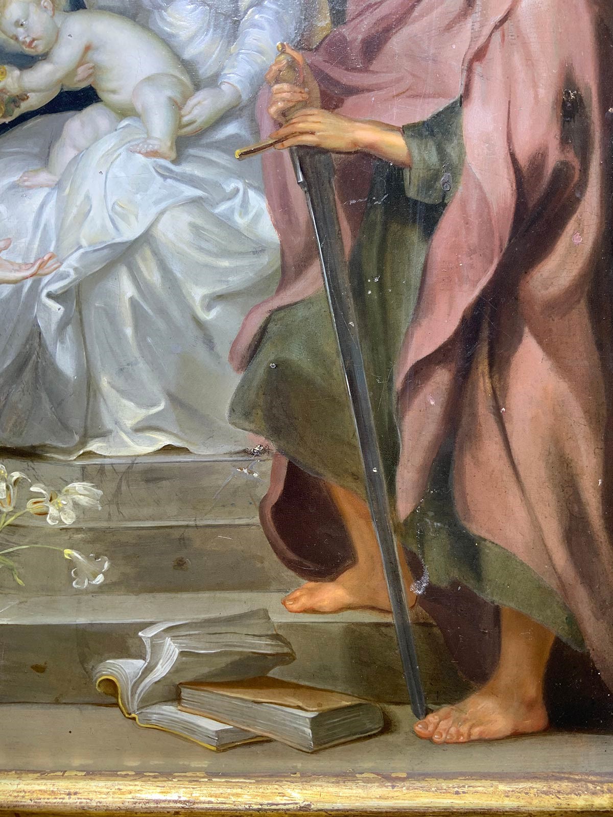 Pittore fiammingo del XVII secolo, Santa Rosalia con Madonna, Gesù bambino e Santi Pietro e Paolo...