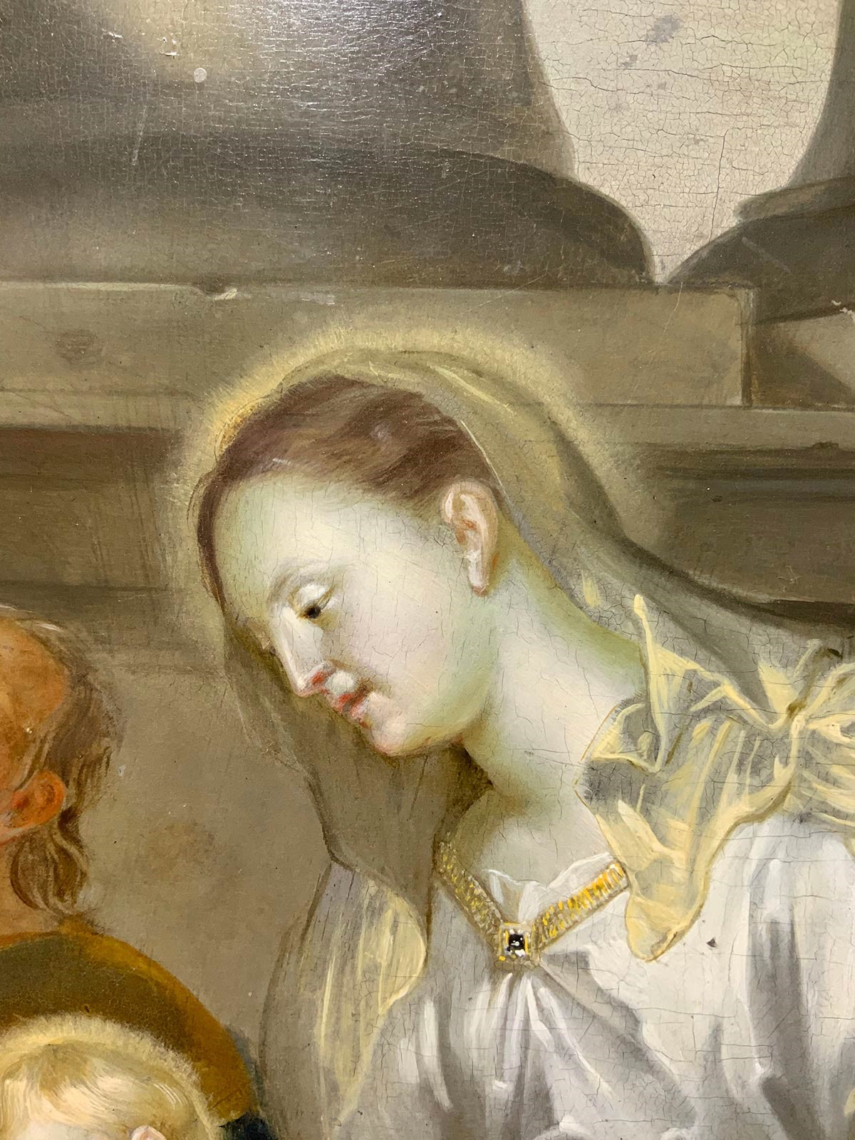 Pittore fiammingo del XVII secolo, Santa Rosalia con Madonna, Gesù bambino e Santi Pietro e Paolo...