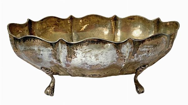 Centrotavola - Ciatta in argento 800, anni 30 Italia. Gr 400. H cm 10x Cm 27,5