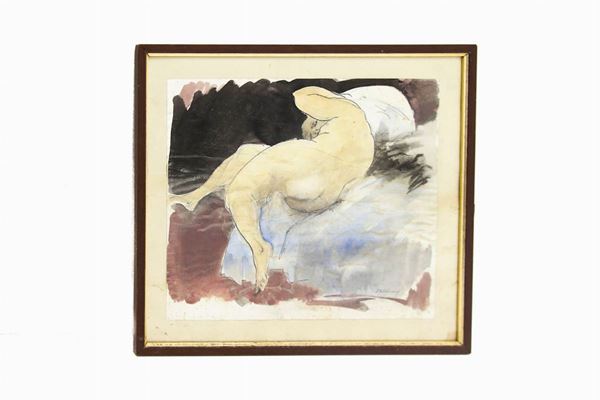 Nudo di donna  (XX secolo )  - acquarello su carta - Asta Antiquariato, Dipinti e Gioielli - Casa d'aste La Rosa