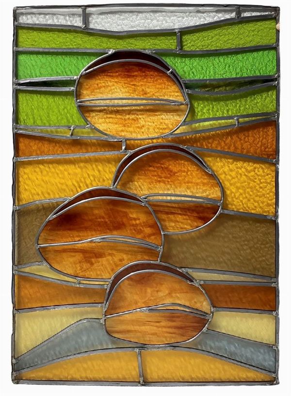Domenico Girbino - Leaded stained glass window with cathedral glass